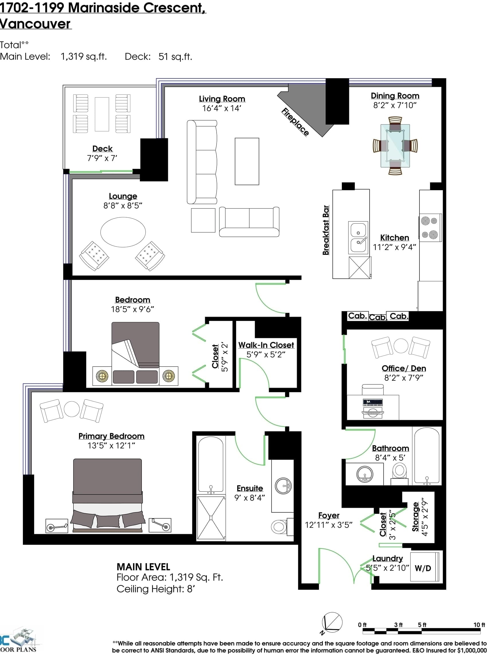 1702 - 1199 Marinaside Crescent, Vancouver, V6Z 2Y2 — photo 4