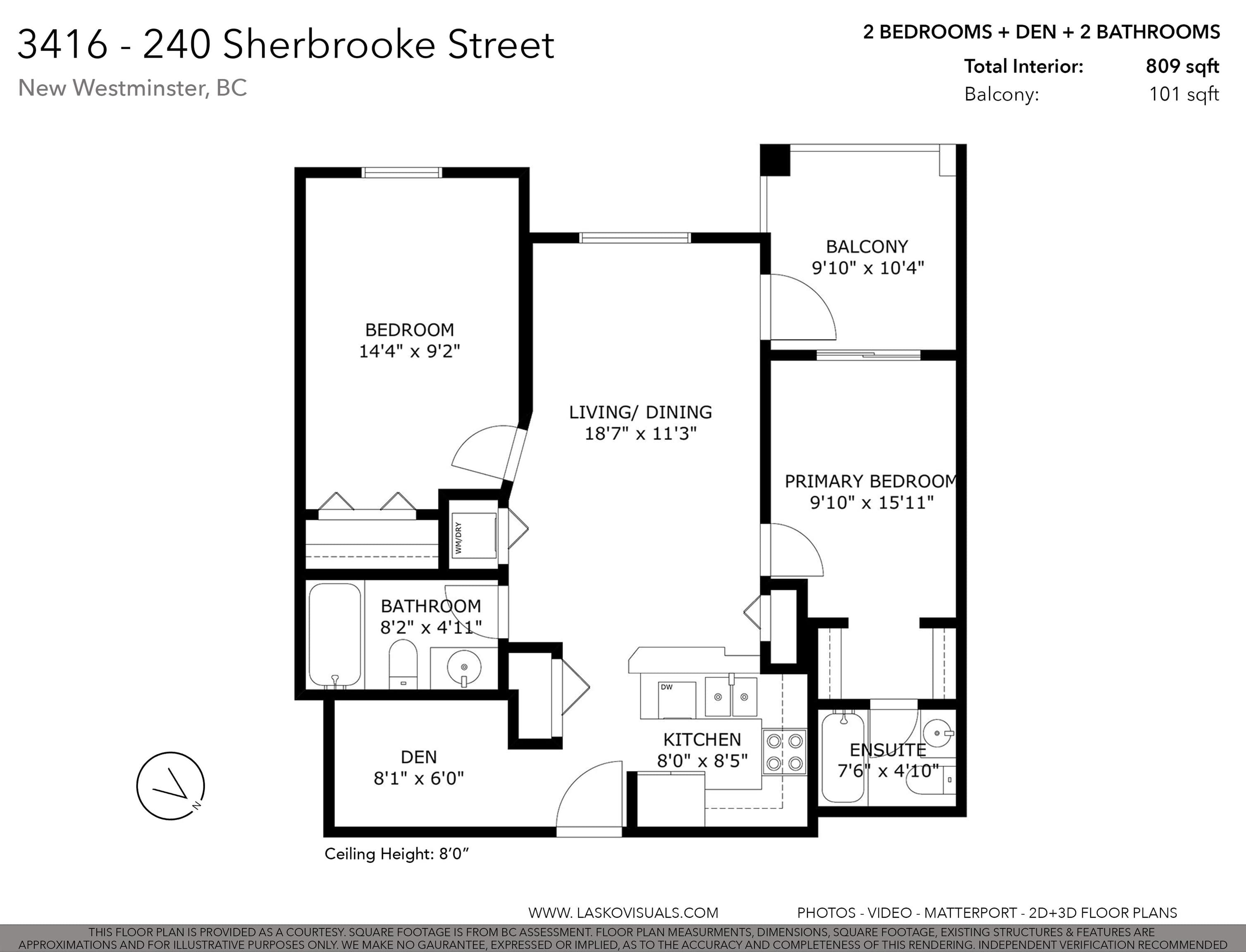 3416 - 240 Sherbrooke Street, New Westminster, V3L 0A4 — photo 3