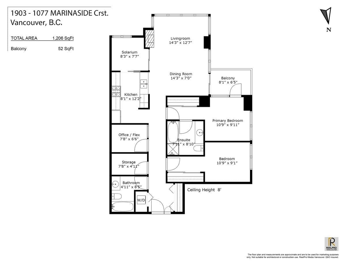 1903 - 1077 Marinaside Crescent, Vancouver, V6Z 2Z5 — photo 3