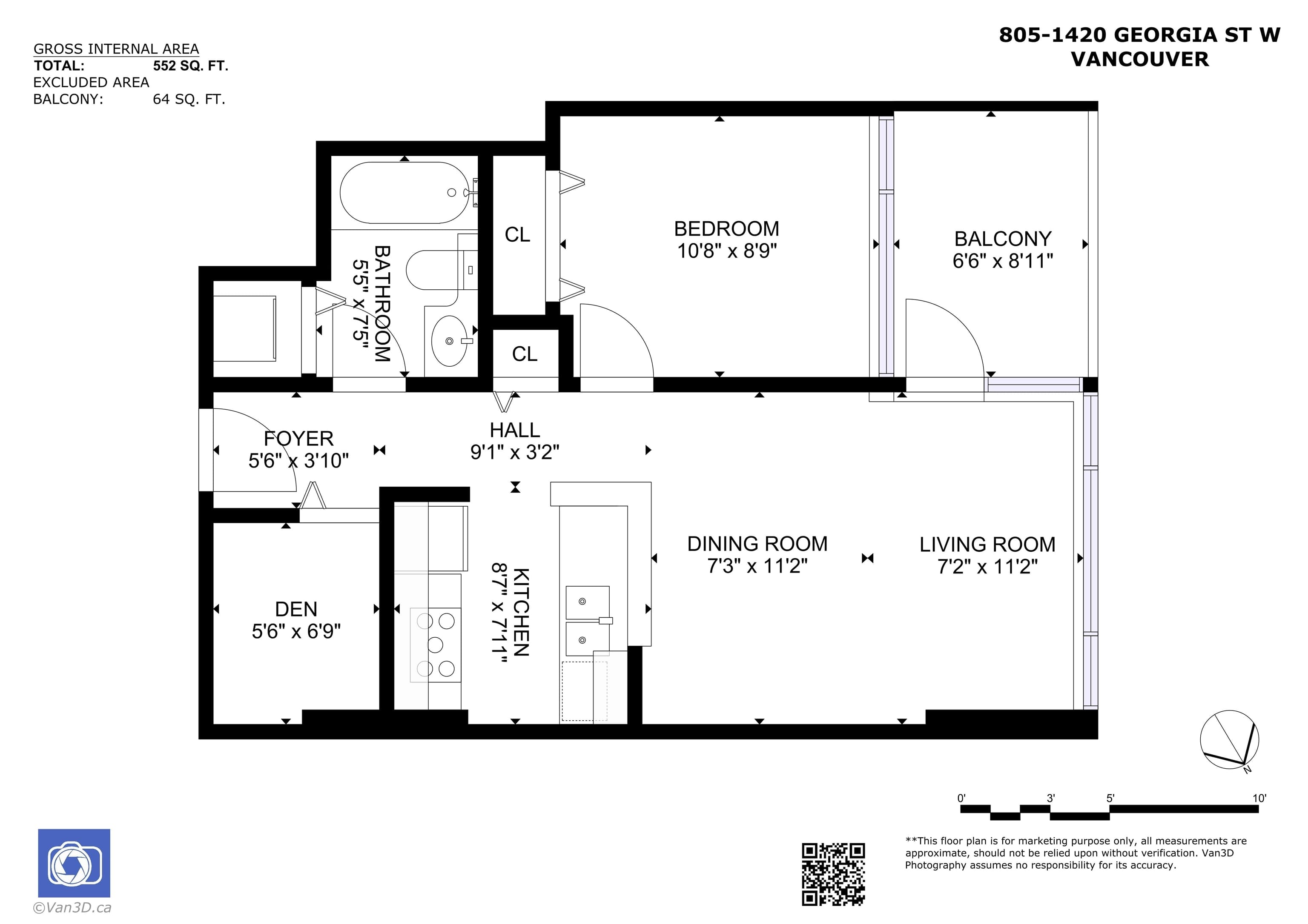 805 - 1420 W Georgia Street, Vancouver, V6G 3K4 — photo 4
