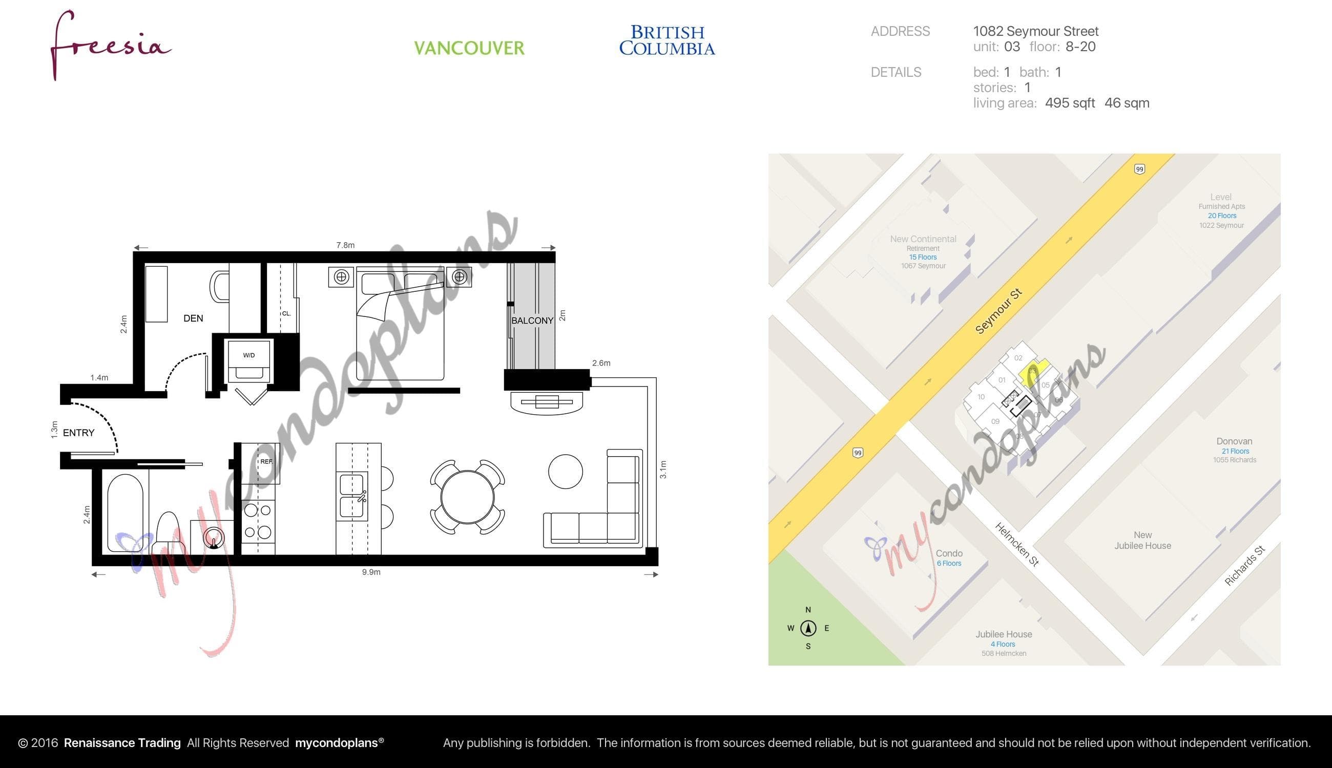 1203 - 1082 Seymour Street, Vancouver, V6B 1X9 — photo 2