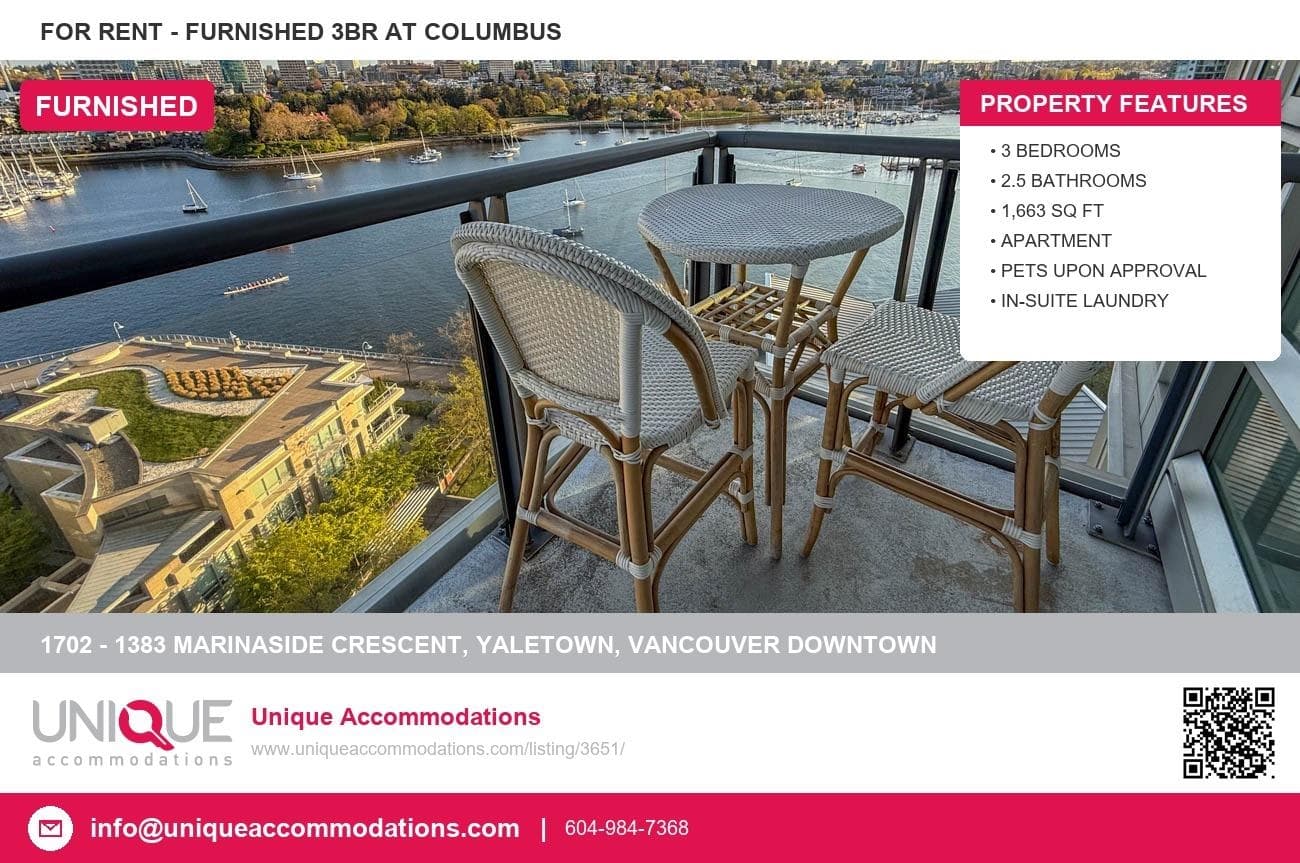 1702 - 1383 Marinaside Crescent, Vancouver