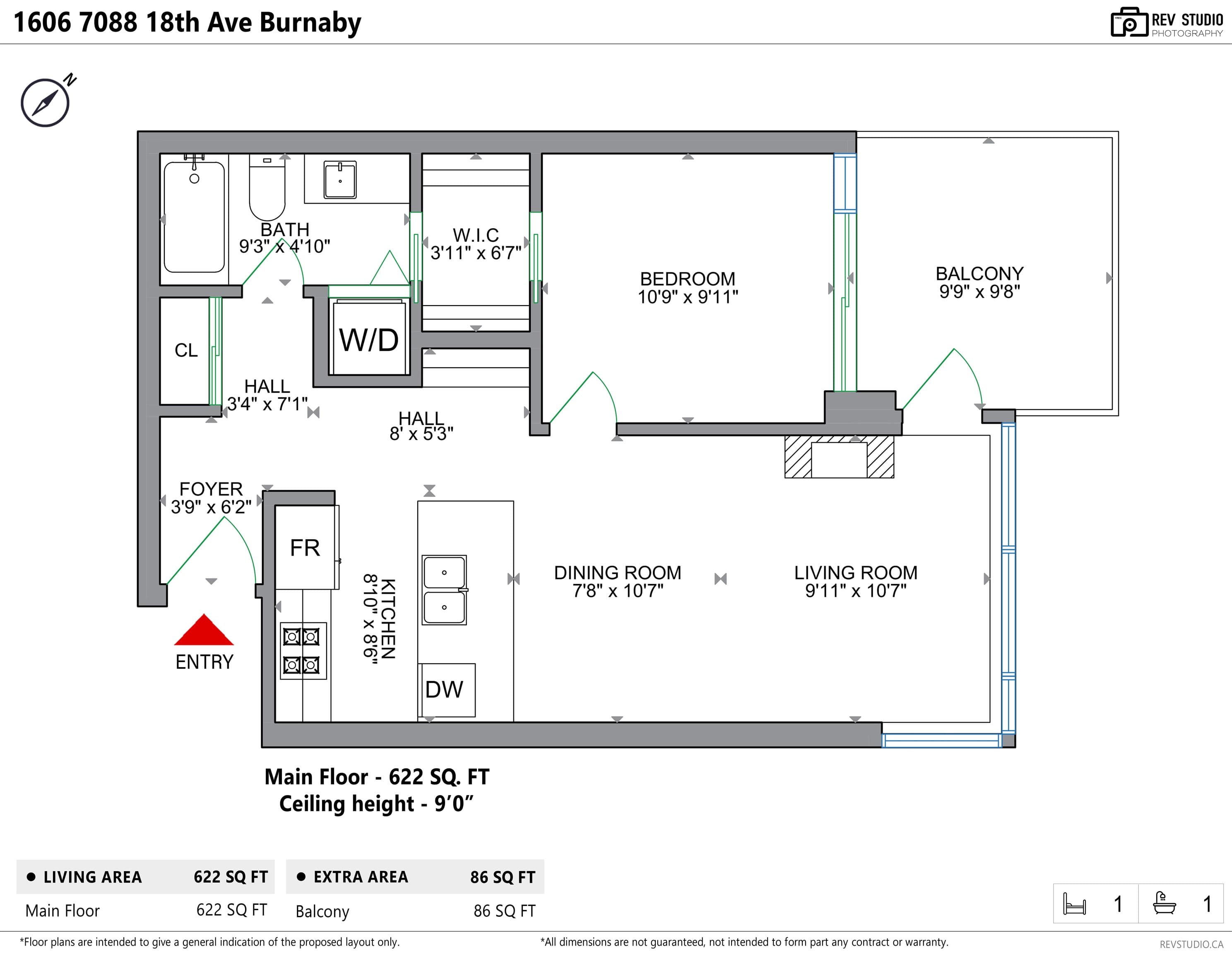 1606 - 7088 18th Avenue, Burnaby, V3N 0A2 — photo 1