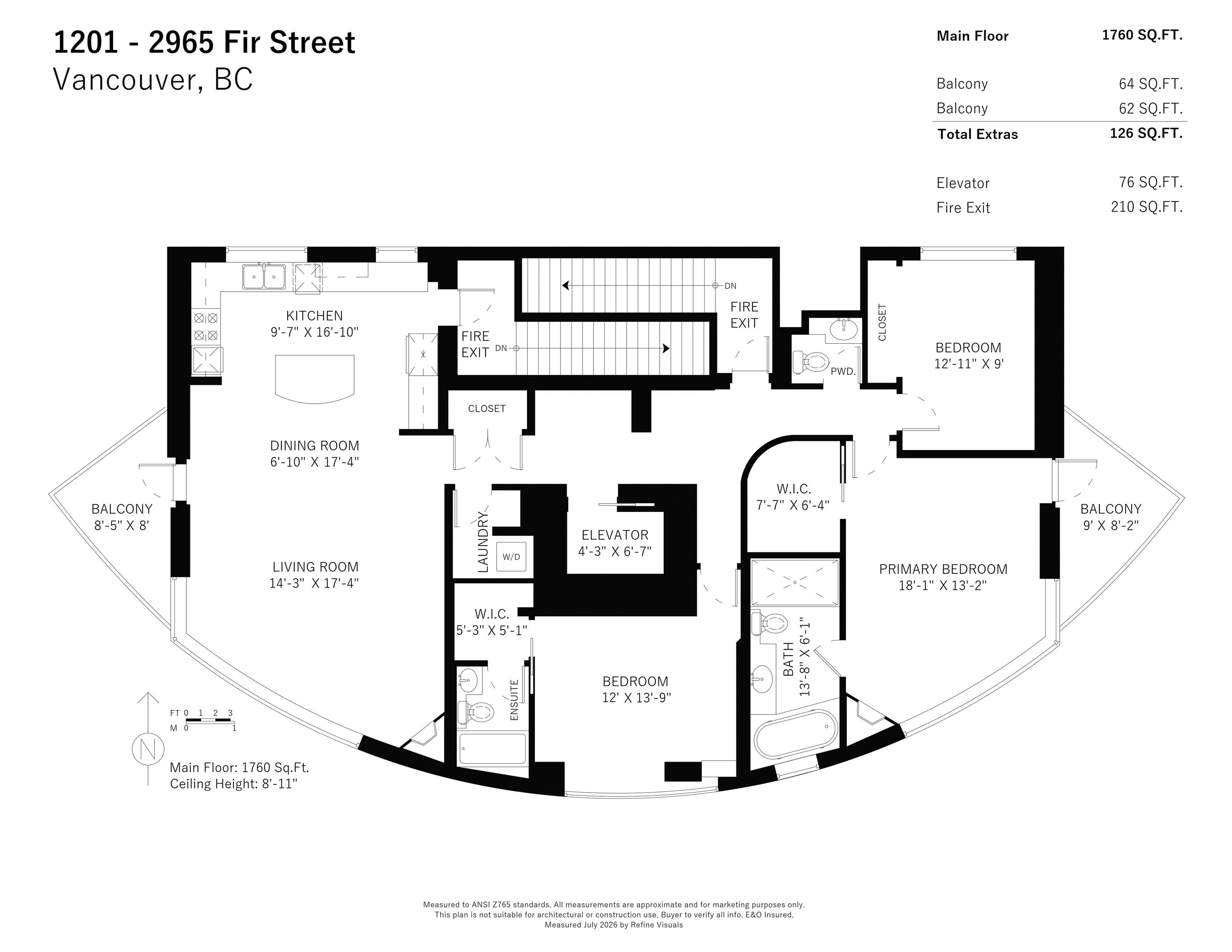 1201 - 2965 Fir Street, Vancouver, V6J 5M9 — photo 2